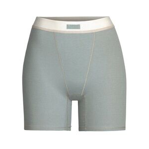 Skims Cotton Rib Boxer Shorts Mineral